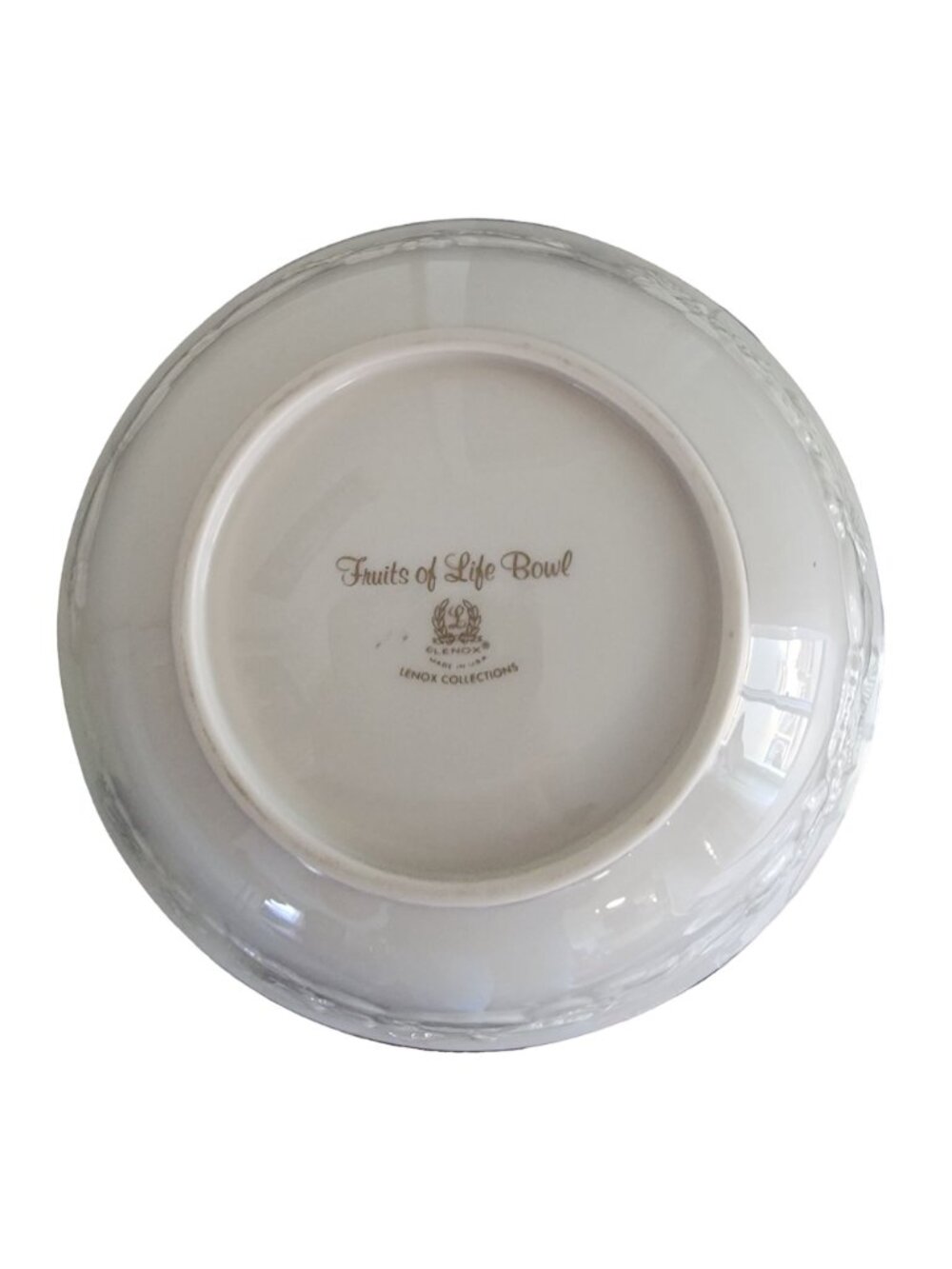 Lenox Fruits of Life Serving Bowl 9" Ivory Porcelain Gold Trim - Picture 7 of 7